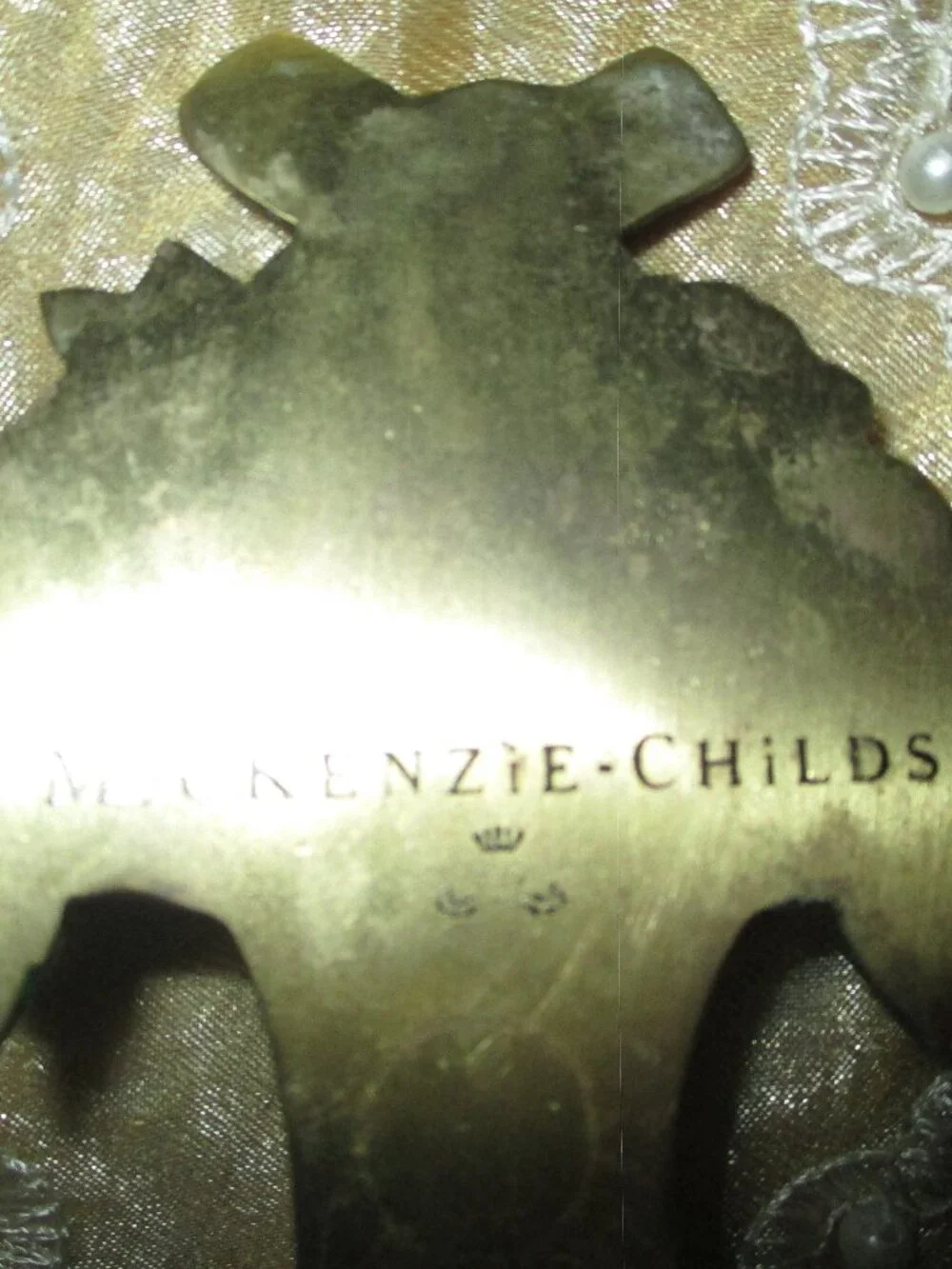 Retired MacKensie-Childs Flower Basket/Courtly Check Hook